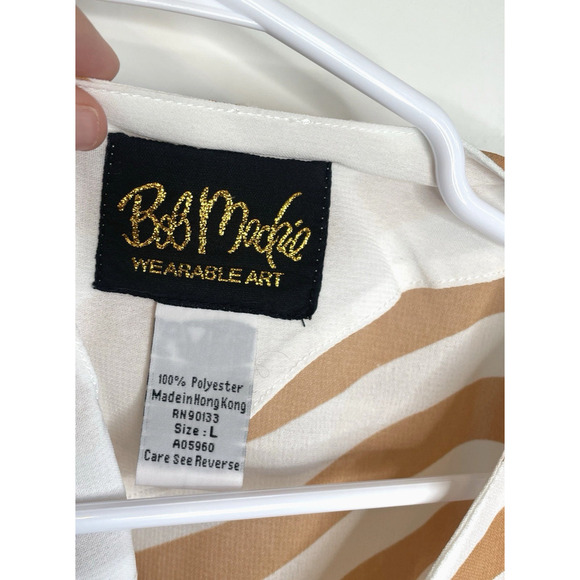 Bob Mackie Wearable Art Women's Caftan Poncho Sz L Seaside Stripes Coastal Boho - Picture 13 of 14